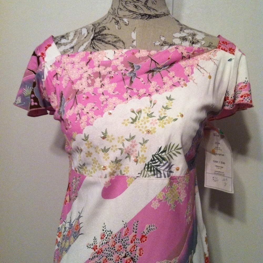 🆕 Pink Flower With Ruffle Dress S - Picture 3 of 4